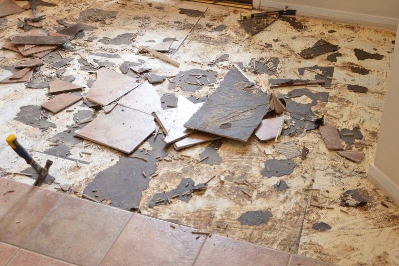Tiles being removed